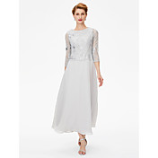 Sheath / Column Jewel Neck Ankle Length C...