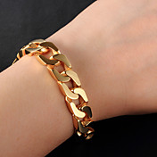 Herr Tjock kedja Curb Chain Armband - 18K...