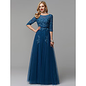 Sheath / Column Scoop Neck Floor Length T...
