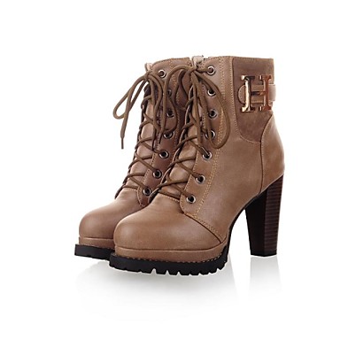 chunky heel combat boots ladies