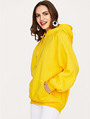 baratos Moletons com Capuz e Sem Capuz Femininos-Mulheres Algod&amp;atilde;o Cal&amp;ccedil;as - S&amp;oacute;lido Preto / Primavera