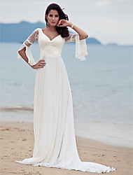 Uk Wedding Dresses Lightinthebox A Line V Neck Court Train Chiffon Fl Lace Made To Measure Wedding Dresses With By Lan Ting Bride Beach Destination