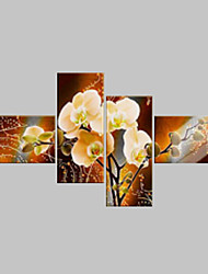お買い得  -ハング塗装油絵 手描きの - 花柄 / 植物の クラシック 近代の Painting Only / ４枚 / ローリングキャンバス