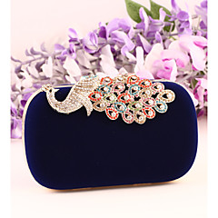 Mulheres Bolsas Camurça / Metal Bolsa de Festa Cristal / Strass Vermelho / Azul / Azul Real Mulheres Bolsas Camurça / Metal Bolsa de Festa Cristal / Strass Vermelho / Azul / Azul Real