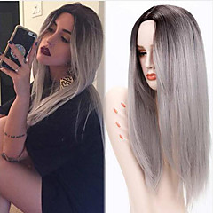 פאות סינתטיות ישר חלק אמצעי שיער סינטטי עמיד לחום / שיער אומבר / שורשים כהים אפור פאה בגדי ריקוד נשים ארוך ללא מכסה פאות סינתטיות ישר חלק אמצעי שיער סינטטי עמיד לחום / שיער אומבר / שורשים כהים אפור פאה בגדי ריקוד נשים ארוך ללא מכסה