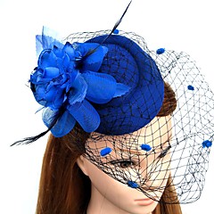 Fjäder / Nät fascinators / Blommor / hattar med Blomma 1st Bröllop / Speciellt Tillfälle Hårbonad Fjäder / Nät fascinators / Blommor / hattar med Blomma 1st Bröllop / Speciellt Tillfälle Hårbonad