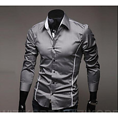 Men's Work Business Cotton Slim Shirt - Solid Colored Basic Spread Collar / Long Sleeve Men's Work Business Cotton Slim Shirt - Solid Colored Basic Spread Collar / Long Sleeve