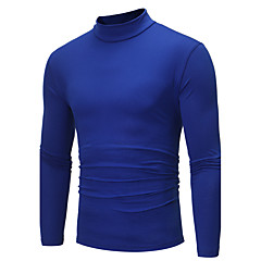 Parti / Sport / Munka Aktív / Alap / Utcai sikk Állógallér Férfi Pamut Póló - Egyszínű / Hosszú ujj / Ősz / Tél / Klub Parti / Sport / Munka Aktív / Alap / Utcai sikk Állógallér Férfi Pamut Póló - Egyszínű / Hosszú ujj / Ősz / Tél / Klub