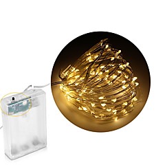 10 m Łańsuchy świetlne 100 Diody LED Ciepła biel / Biały / Niebieski Wodoodporne / Dekoracyjna Zasilane baterie AA 1szt 10 m Łańsuchy świetlne 100 Diody LED Ciepła biel / Biały / Niebieski Wodoodporne / Dekoracyjna Zasilane baterie AA 1szt