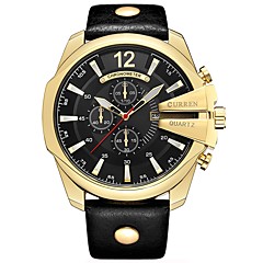 Homens Relógio Esportivo Relógio Militar Japanês Quartzo 30 m Impermeável Calendário Criativo Couro Legitimo Banda Analógico Amuleto Luxo Vintage Preta / Marrom - Vermelho Escuro Dourado / Preto Homens Relógio Esportivo Relógio Militar Japanês Quartzo 30 m Impermeável Calendário Criativo Couro Legitimo Banda Analógico Amuleto Luxo Vintage Preta / Marrom - Vermelho Escuro Dourado / Preto