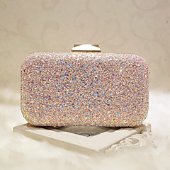 borsa da sera per donna in ecopelle con paillettes bianco / rosa acceso borsa da sera per donna in ecopelle con paillettes bianco / rosa acceso