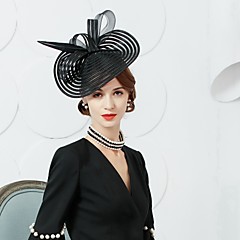 Tule / Pena Fascinadores / Chapéus / Decoração de Cabelo com Floral 1pç Ocasião Especial / Festa / Noite Capacete Tule / Pena Fascinadores / Chapéus / Decoração de Cabelo com Floral 1pç Ocasião Especial / Festa / Noite Capacete