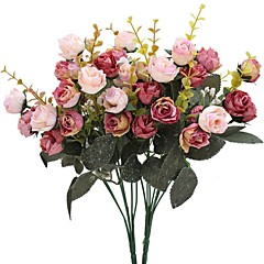 Umjetna Cvijeće 2 Podružnica Pastoral Style Roses Cvjeće za stol Umjetna Cvijeće 2 Podružnica Pastoral Style Roses Cvjeće za stol