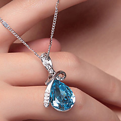 Mulheres Cristal Colares com Pendentes - Cristal, Prata Chapeada Caído, Lágrima Fashion, Elegante Vermelho, Azul, Champanhe Colar Jóias Para Casamento, Festa, Ocasião Especial Mulheres Cristal Colares com Pendentes - Cristal, Prata Chapeada Caído, Lágrima Fashion, Elegante Vermelho, Azul, Champanhe Colar Jóias Para Casamento, Festa, Ocasião Especial