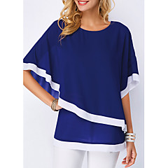 Women's Street chic Plus Size Batwing Sleeve T-shirt - Solid Colored Ruffle / Classic Style / Fashion / Spring / Summer / Fall / Winter Women's Street chic Plus Size Batwing Sleeve T-shirt - Solid Colored Ruffle / Classic Style / Fashion / Spring / Summer / Fall / Winter