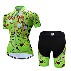 TELEYI Mulheres Manga Curta Camisa com Shorts para Ciclismo - Verde Floral / Botânico Moto Conjuntos de Roupas Respirável Secagem Rápida Esportes Poliéster Floral / Botânico Ciclismo de Montanha TELEYI Mulheres Manga Curta Camisa com Shorts para Ciclismo - Verde Floral / Botânico Moto Conjuntos de Roupas Respirável Secagem Rápida Esportes Poliéster Floral / Botânico Ciclismo de Montanha