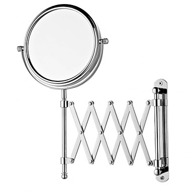 Round 8-inch Pull Out Wall Mount Chrome Finish Cosmetic Mirror 498708 ...