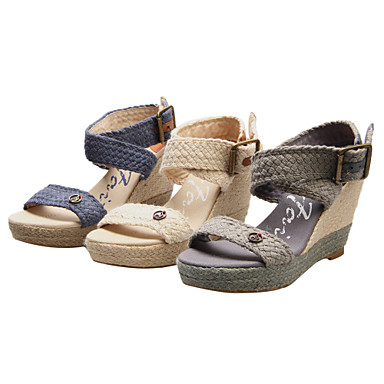 Cotton Women's Wedge Heel Heels Sandals Shoes (More Colors) 1173801 ...