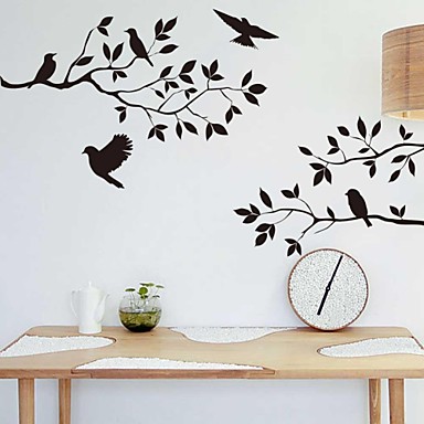 zooyoo® cute colorful animal pvc removable bird fly above the tree