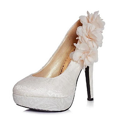 Lace Women's Wedding Stiletto Heel Heels Pumps/Heels With Flower Shoes ...