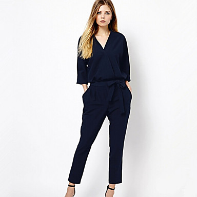 Women's Casual Work Thin ¾ Sleeve Jumpsuits 2927850 2018 – $49.98