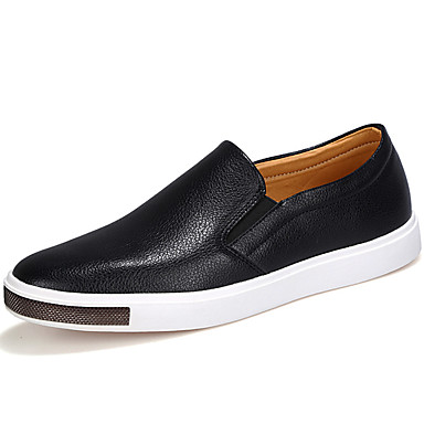 Men's Shoes Leather Fall / Winter Comfort / Moccasin Loafers & Slip-Ons White / Black / Blue / Party & Evening Men's Shoes Leather Fall / Winter Comfort / Moccasin Loafers & Slip-Ons White / Black / Blue / Party & Evening