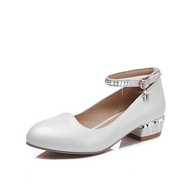 Women's Shoes Leatherette Spring / Summer Comfort / Ankle Strap Heels Round Toe Rhinestone Green / Pink / Almond / Party & Evening Women's Shoes Leatherette Spring / Summer Comfort / Ankle Strap Heels Round Toe Rhinestone Green / Pink / Almond / Party & Evening
