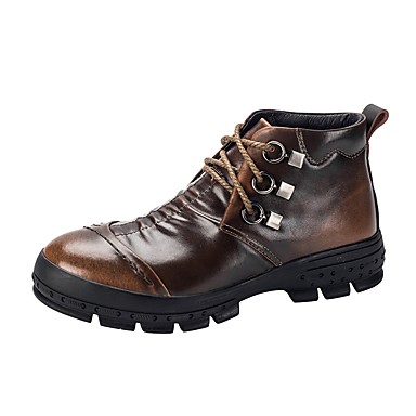 Men's Shoes Leather Spring / Fall Comfort Boots Black / Gray / Brown Men's Shoes Leather Spring / Fall Comfort Boots Black / Gray / Brown
