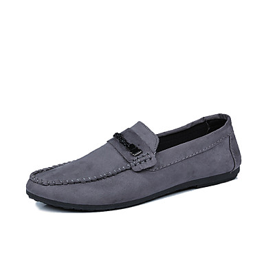Men's Shoes PU Spring / Fall Comfort Loafers & Slip-Ons Black / Gray / Red Men's Shoes PU Spring / Fall Comfort Loafers & Slip-Ons Black / Gray / Red