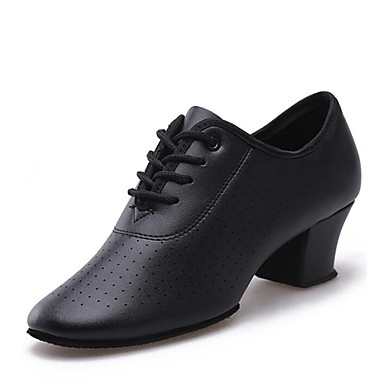 Modern Shoes Synthetic Microfiber PU Heel / Split Sole Low Heel Customizable Dance Shoes Black / Red Modern Shoes Synthetic Microfiber PU Heel / Split Sole Low Heel Customizable Dance Shoes Black / Red