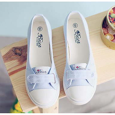 Women's Shoes Canvas Spring / Fall Comfort / Ballerina Flats Low Heel White / Dark Blue / Light Blue Women's Shoes Canvas Spring / Fall Comfort / Ballerina Flats Low Heel White / Dark Blue / Light Blue
