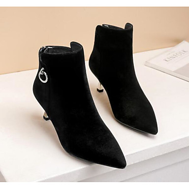 Women's Shoes Nubuck leather Fall Bootie Boots Stiletto Heel Booties / Ankle Boots Black Women's Shoes Nubuck leather Fall Bootie Boots Stiletto Heel Booties / Ankle Boots Black