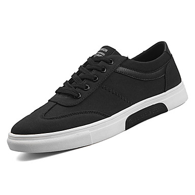 Men's Shoes Fabric / PU Fall Comfort Sneakers Black / Gray / Black / White Men's Shoes Fabric / PU Fall Comfort Sneakers Black / Gray / Black / White
