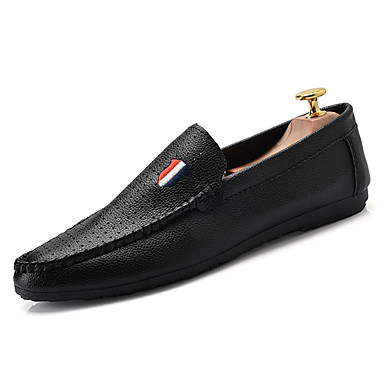 Men's Shoes Faux Leather / PU(Polyurethane) Spring / Summer Comfort / Moccasin Loafers & Slip-Ons White / Black / Red Men's Shoes Faux Leather / PU(Polyurethane) Spring / Summer Comfort / Moccasin Loafers & Slip-Ons White / Black / Red