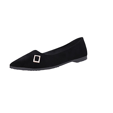 Women's Shoes PU(Polyurethane) Summer Comfort Flats Walking Shoes Flat Heel Pointed Toe Black / Red Women's Shoes PU(Polyurethane) Summer Comfort Flats Walking Shoes Flat Heel Pointed Toe Black / Red
