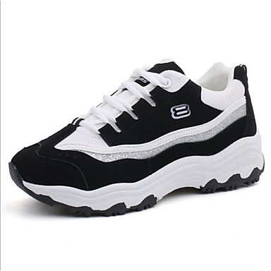 Women's Shoes Leatherette / PU(Polyurethane) Spring / Fall Comfort Sneakers Creepers White / Black / Black / White Women's Shoes Leatherette / PU(Polyurethane) Spring / Fall Comfort Sneakers Creepers White / Black / Black / White