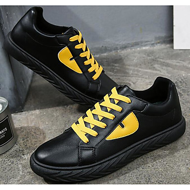 Men's Shoes PU(Polyurethane) Spring Comfort Sneakers White / Black / Black / White Men's Shoes PU(Polyurethane) Spring Comfort Sneakers White / Black / Black / White