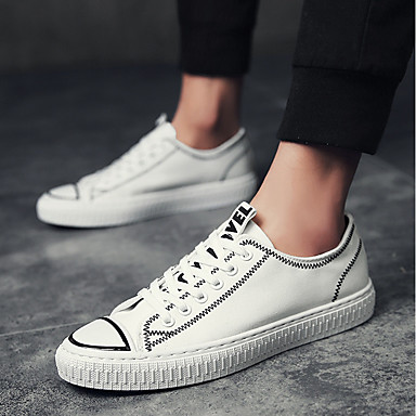 Men's Shoes PU(Polyurethane) Autumn / Fall Comfort Sneakers White / Black / Red Men's Shoes PU(Polyurethane) Autumn / Fall Comfort Sneakers White / Black / Red