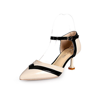 Women's Shoes Patent Leather Summer Basic Pump Heels Kitten Heel Pointed Toe Black / Beige / Pink Women's Shoes Patent Leather Summer Basic Pump Heels Kitten Heel Pointed Toe Black / Beige / Pink