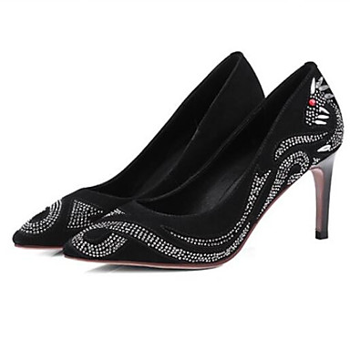 Women's Shoes Suede Spring Comfort Heels Stiletto Heel Open Toe Black Women's Shoes Suede Spring Comfort Heels Stiletto Heel Open Toe Black