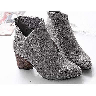 Women's Shoes Suede Fall Comfort / Basic Pump Heels Chunky Heel Black / Gray Women's Shoes Suede Fall Comfort / Basic Pump Heels Chunky Heel Black / Gray
