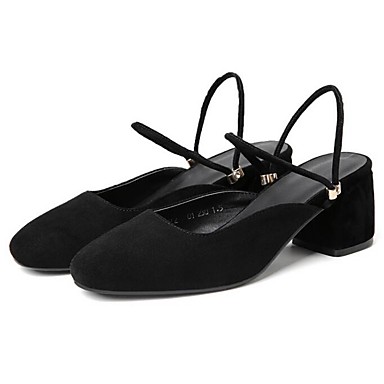 Women's Shoes Suede Spring Comfort Heels Chunky Heel Black / Orange Women's Shoes Suede Spring Comfort Heels Chunky Heel Black / Orange
