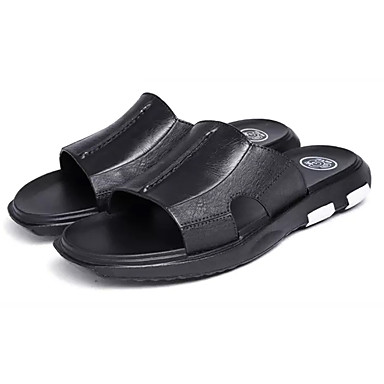 Men's Shoes PU(Polyurethane) Summer Comfort Sandals White / Black / Brown Men's Shoes PU(Polyurethane) Summer Comfort Sandals White / Black / Brown