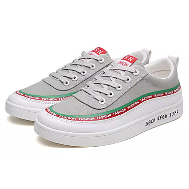Men's Shoes Denim / PU(Polyurethane) Fall Comfort Sneakers White / Black / Gray / Slogan Men's Shoes Denim / PU(Polyurethane) Fall Comfort Sneakers White / Black / Gray / Slogan