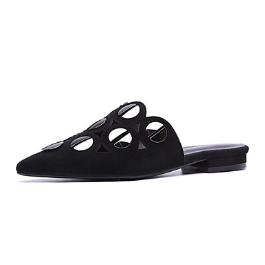 Women's Shoes Nappa Leather Spring Comfort Clogs & Mules Flat Heel White / Black Women's Shoes Nappa Leather Spring Comfort Clogs & Mules Flat Heel White / Black