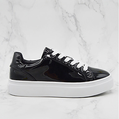 Women's Shoes PU(Polyurethane) Fall Comfort Sneakers Flat Heel Black / Rainbow Women's Shoes PU(Polyurethane) Fall Comfort Sneakers Flat Heel Black / Rainbow