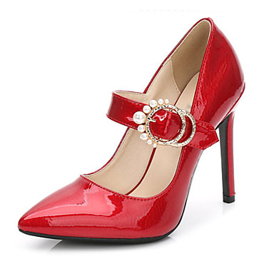 Women's Shoes Patent Leather Spring & Fall Basic Pump Heels Stiletto Heel Pointed Toe Imitation Pearl Black / Red / Light Pink / Party & Evening Women's Shoes Patent Leather Spring & Fall Basic Pump Heels Stiletto Heel Pointed Toe Imitation Pearl Black / Red / Light Pink / Party & Evening