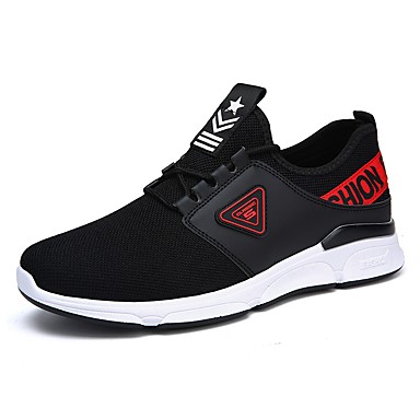 Men's Shoes Knit / Mesh Summer Comfort / Light Soles Athletic Shoes Running Shoes / Track & Field Shoes Black / White / Black / Red Men's Shoes Knit / Mesh Summer Comfort / Light Soles Athletic Shoes Running Shoes / Track & Field Shoes Black / White / Black / Red