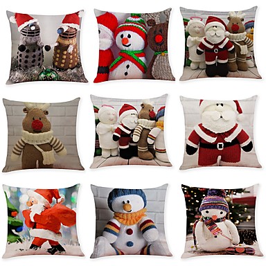 Throw Pillows Online For 2019 9 Pcs Linen Pillow Cover Art Deco Holiday Christmas