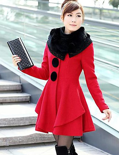 SANFENZISE™ Women's Big Dress Cloth Coat Woolen Cloth Coat 1722442 2018 ...